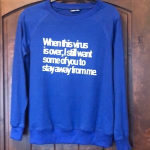 Long sleeve polo over with saying